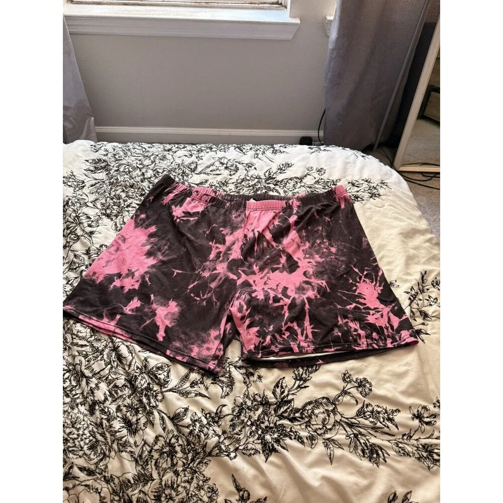 Shein curve biker Shorts Womens Size 4XL Curved Pull On Stretch PINK black
